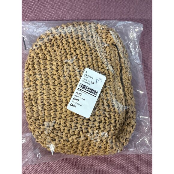 Hat Attack Micro Mini Slouch Bag in Toast New Womens Straw Beach Purse - Picture 9 of 14